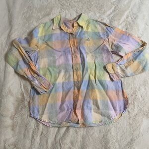 Lauren Ralph Lauren pastel plaid button-down shirt